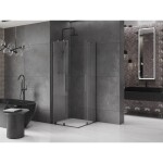 MEXEN/S - Velar Duo sprchový kout, posuvné dveře 90 x 90, transparent, grafit metal 871-090-090-02-95