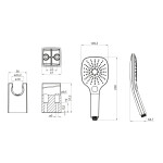 SAPHO - Sprchová souprava, 3 režimy sprchování, silikon trysky, pevný držák, hadice 1500, černá mat 1204-62B