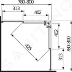 JIKA - Lyra plus Sprchový kout 780-800x780-800 mm, bílá/čiré sklo H2513810006651