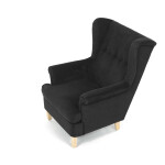 Křeslo ušák, černá látka, AK-388 BK2