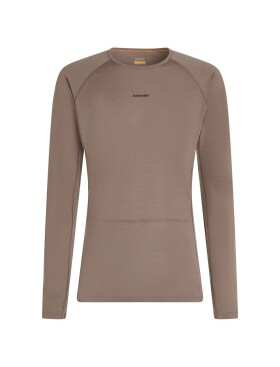 Pánské merino triko s dlouhým rukávem ICEBREAKER Mens 200 ZoneKnit LS Crewe, Porcini velikost: M