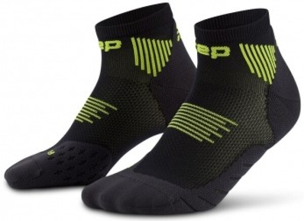 CEP 5.0 M WP8ALR black lime - CEP pánské kotníkové běžecké kompresní ponožky 5.0 - black/lime Velikost: III (EUR 39-42)