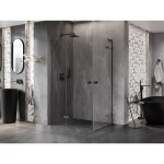MEXEN/S - Lunar L Duo sprchový kout dveře křídlové 75 x 70 cm, transparent, grafit metal 834L-075L-070P-95-00