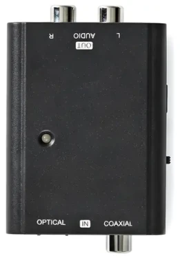 Nedis převodník digitálního audia na RCA / Audio převodník / Toslink/RCA vstup / 2x RCA výstup / USB napájení (ACON2509BK)