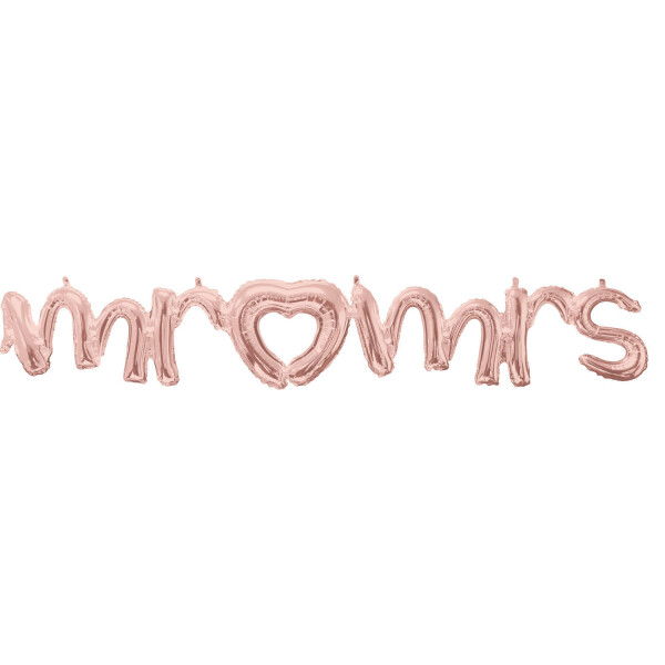 Mr & Mrs balónek růžovo-zlatá 149 cm x 25 cm Amscan Mr & Mrs balónek růžovo-zlatá 149 cm x 25 cm Amscan
