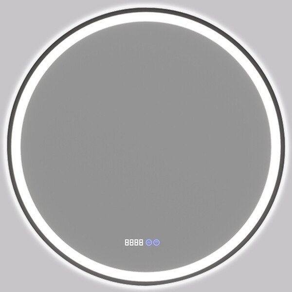 CERANO - Koupelnové LED zrcadlo Rivo, kovový rám - černá matná - Ø 60 CER-NT8232A60