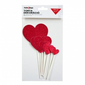 Dortisimo Zápich do dortu Srdíčka červená (7 ks)