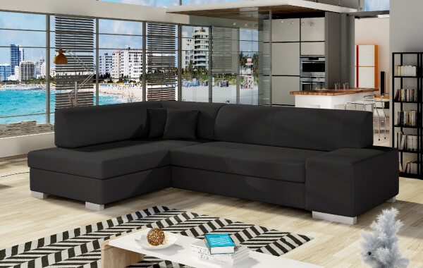 Sedací souprava Fabio Provedení: Levá varianta, látka: Soft 11 black