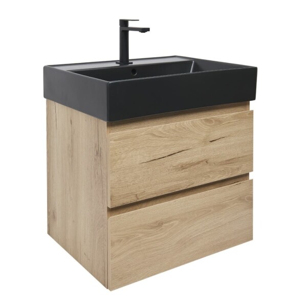 Koupelnová skříňka 2 zásuvková s umyvadlem SAT B-Way 59x50x45 cm dub mat BWAY260OAKU2B2B BWAY260OAKU2B2B