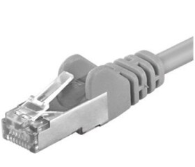 PremiumCord SFTP CAT6A 0.25m / Patch kabel / RJ45-RJ45 / AWG26-7 / šedá (sp6asftp002)