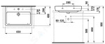 Laufen - Pro A Umyvadlo, 650x480 mm, 1 otvor pro baterii, bílá H8179530001041