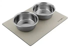 Huhubamboo Miska s magnetickou podložkou 470 ml / Miska pro psy / Nerezová / Sada 2 ks (356131)