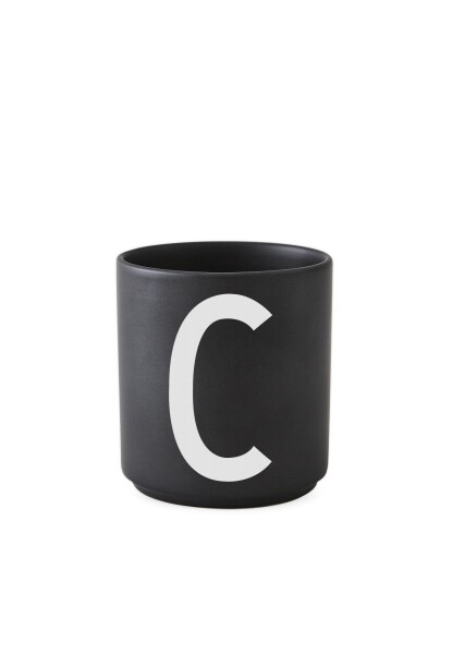 DESIGN LETTERS Porcelánový hrneček/dózička LETTERS Black 300 ml černá barva, porcelán