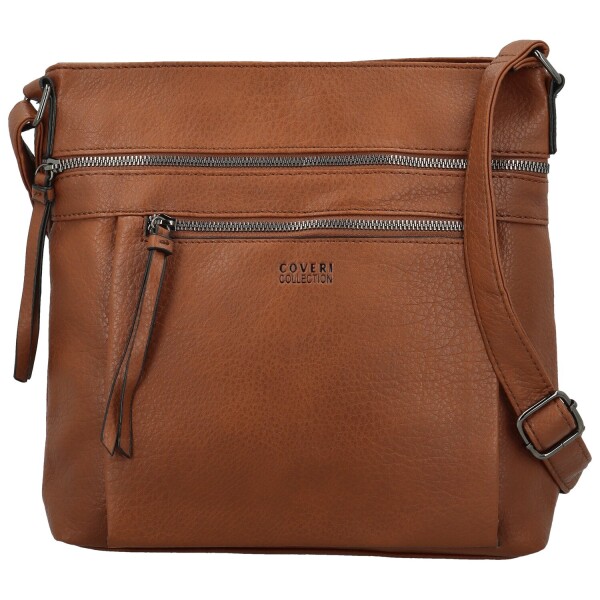 Stylová dámská koženková crossbody kabelka Orniva, hnědá