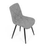 Židle jídelní, stříbrná látka, nohy černý kov
