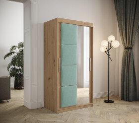 Šatní skříň Abi Tapi Barva korpusu: Dub artisan, Rozměry: 100 cm, Dveře: Manila 11