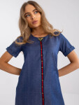 Dámské šaty-LK-SK-506799.52P modré - Lakerta 42