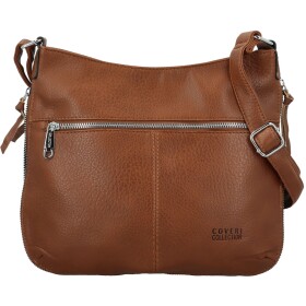 Módní dámská koženková crossbody kabelka Coveri Kisha, hnědá