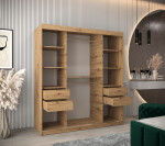 Šatní skříň Abi V2 Barva korpusu: Dub Sonoma, Rozměry: 200 cm, Dveře: Dub sonoma