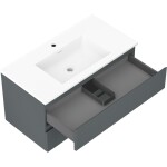 MEXEN/S - Orio koupelnová skříňka 90 cm s umyvadlem Otis, 2 zásuvky, grafit mat/bílá mat 91A10-09047-2-BFF66-W18M01