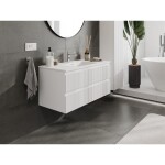 MEXEN/S - Rivel koupelnová skříňka 100 cm s umyvadlem Otis, 2 zásuvky, reliéf , bílá mat 91A20-10047-2-BFF01-W18M01