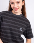 Tričko Carhartt WIP W' S/S Hanson Pocket T-Shirt Hanson W Stripe, Black garment dyed