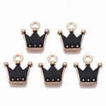 Kovový přívěsek - korunka - různé varianty - 11,5 × 10,5 mm - 1 ks Barva: Růžová