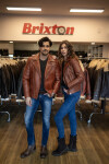 Dámská Kožená Bunda Křivák Brown Tiziana Lion Brixton Hnědá Velikost: XS