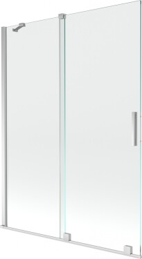 MEXEN/S - Velar Dvoukřídlá posuvná vanová zástěna 130 x 150 cm, transparent, chrom 896-130-000-01-01