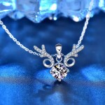 Royal Fashion stříbrný náhrdelník HA-XMZ005-SILVER-MOISSANITE-ZIRCON