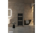 CERANO - Koupelnový radiátorový set Arturo - kombinované vytápění, wifi tyč - boční jednobodové připojení - 600W - černá matná - 1200x500 mm CER-663664