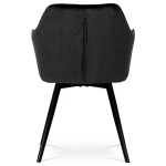 Jídelní židle, černá, sametová látka, DCH-425 BK4