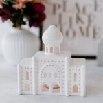 KÄHLER Lucerna domeček Urbania Tivoli Nimb, bílá barva, keramika