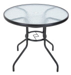 Rojaplast Zahradní stůl ZWMT Ø 80 cm kovový se skleněnou deskou