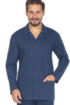 Pyžamo Regina 463 dlouhé/r 2XL-3XL L24 pánské rozepínací tmavě modrá 3xl