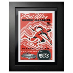 Mustang Obraz v rámu Detroit Red Wings NHL Program Cover Red Wing Magazine Olympia Stadium