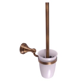 RAV Slezák - MORAVA RETRO - Koupelnový doplněk WC štětka, miska keramická, Stará mosaz (Bronz) MKA0500SM MKA0500SM