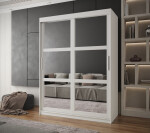 Šatní skříň Abi Miror Barva korpusu: Černá, Rozměry: 150 cm, Dveře: Černá