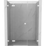 MEXEN/S - Lunar sprchové dveře křídlové levé 150, transparent, bílá 834S-150-050-20-00-L