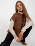 Dámská vesta D90027W90785B2 hnědá - FPrice S/M