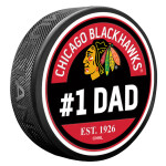 Mustang Puk Chicago Blackhawks NHL #1 Dad Textured Puck