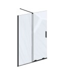 RAVAK - Roll Sprchová stěna Walk-In 110x195 cm, černá/čiré sklo X9WVD0300Z1