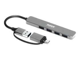 PORT CONNECT 900161 / USB hub / 4x USB-A 3.0 / USB-C/USB-A vstup / 5 Gb/s (900161)