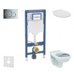 GEBERIT - Duofix Set předstěnové instalace, klozet Alpha se sedátkem, tlačítko Sigma01, lesklý chrom SANI11CD1107