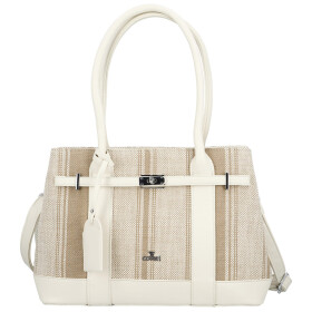 Luxusní dámská koženková kabelka do ruky Monica, světle béžová