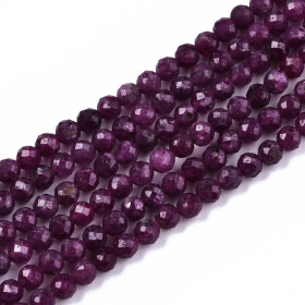 Přírodní rubín - broušený - ∅ 3 mm - 1 ks