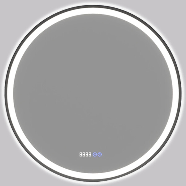 CERANO - Koupelnové LED zrcadlo Rivo, kovový rám - černá matná - Ø 80 CER-NT8232A80