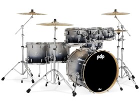 PDP Concept Maple 7 Piece Silver to Black Fade Sparkle Laquer