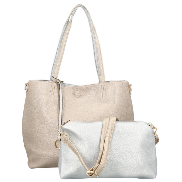 Módní koženkový set kabelek Maricela, zlatý