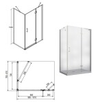 BESCO - Obdélníkový sprchový kout VIVA 195O - Rozměr A - 100, Rozměr B - 80, Směr zavírání - Pravé (DX) BCVIV8010P